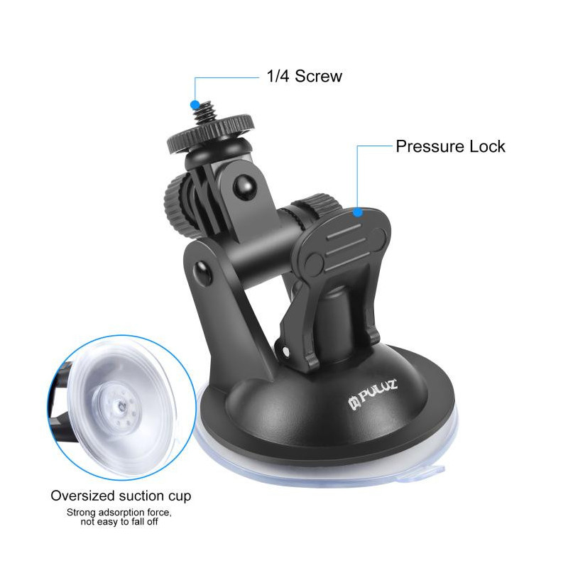 Soporte Ventosa para Auto con tornillo, adaptador para trípode para GoPro, Insta360, DJI y otras cámaras de acción