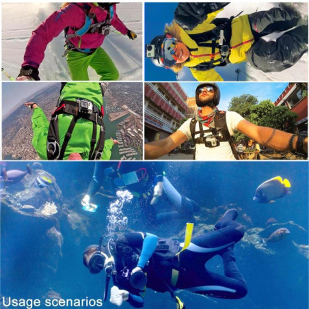 Arnés Pechera PULUZ con soporte de gancho en J y tornillo largo para GoPro, Insta360, DJI y otras cámaras de acción