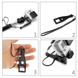 Llave de mariposa de plástico PULUZ con cordón para GoPro, Insta360, DJI y otras cámaras de acción