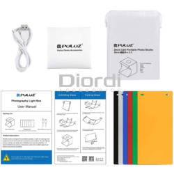 Estudio Fotográfico con Panel Luz Led sin Sombras Puluz 20cmx20cm