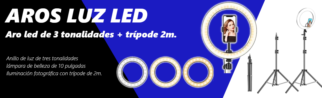 Kit Anillo Luz Led 24cm Iluminación de audio y video Pro